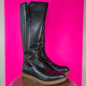 Cole Haan Auden Black Leather Fleece Lined Knee High Waterproof Boot US 6